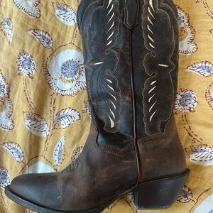 Dan Post Dark Brown Leather Moto Boots